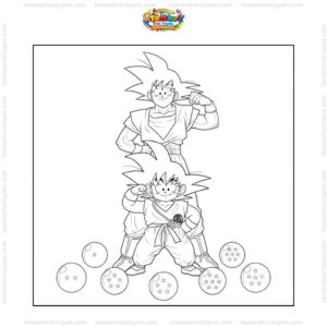 Tranh tô màu Goku 7 Viên Ngọc Rồng