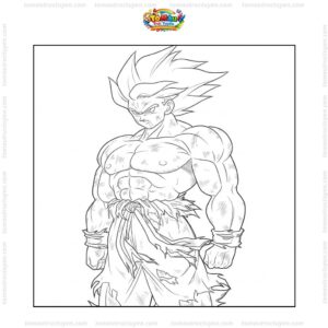 Tranh tô màu Goku Blue