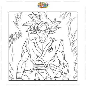 Tranh tô màu Goku Super Saiyan God