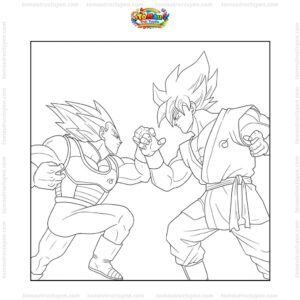 Tranh tô màu Goku và Vegeta