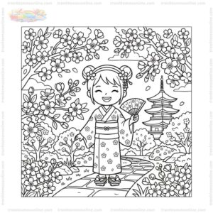 Tranh tô màu hoa anh đào Nhật Bản Tranh tô màu hoa anh đào Nhật Bản