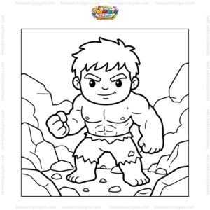 Tranh tô màu Hulk chibi