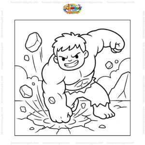 Tranh tô màu Hulk đấm đất