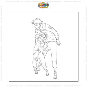 Tranh tô màu Kakashi và Naruto