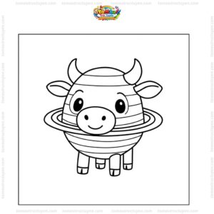 Tranh tô màu La Vaca Saturno Saturnita chibi