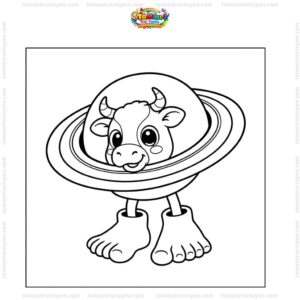 Tranh tô màu La Vaca Saturno Saturnita cute