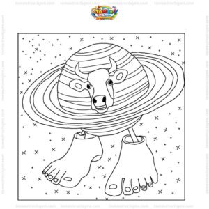 Tranh tô màu La Vaca Saturno Saturnita vũ trụ