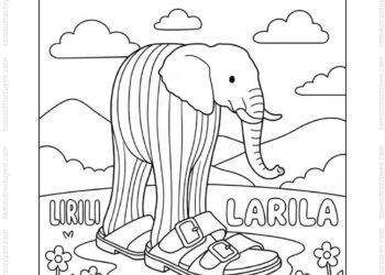 Tranh tô màu Lirili Larila phong cách AI