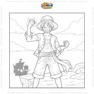 Tranh tô màu Luffy ngầu