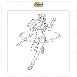 Tranh tô màu Nami trong One Piece