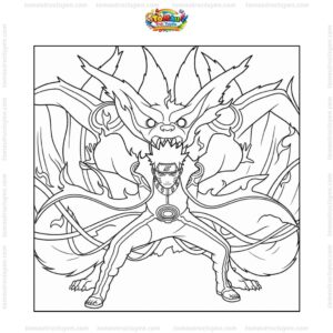 Tranh tô màu Naruto cửu vĩ
