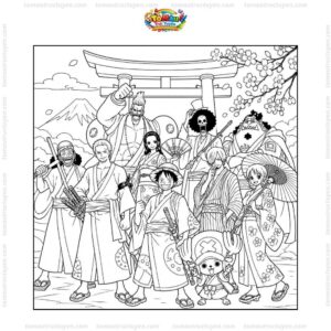 Tranh tô màu One Piece Wano