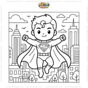 Tranh tô màu Superman chibi Tranh tô màu Superman chibi