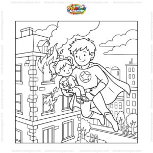 Tranh tô màu Superman dũng cảm Tranh tô màu Superman dũng cảm