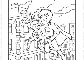 Tranh tô màu Superman dũng cảm