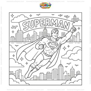Tranh tô màu Superman ngầu Tranh tô màu Superman ngầu