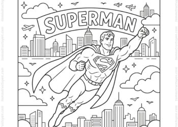 Tranh tô màu Superman ngầu