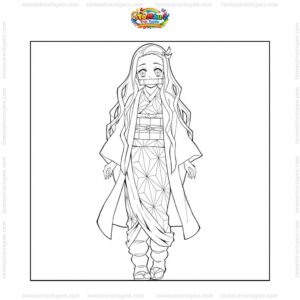 Tranh tô màu Thanh Gươm Diệt Quỷ Nezuko