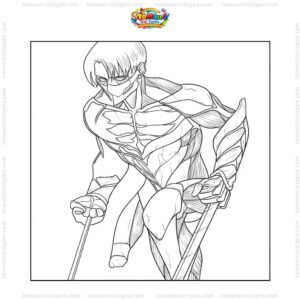Tranh tô màu Titan Levi