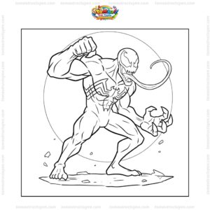 Tranh tô màu Venom chiến đấu Tranh tô màu Venom chiến đấu