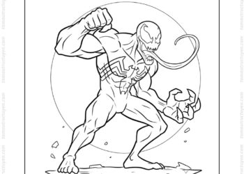 Tranh tô màu Venom chiến đấu