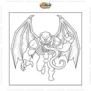 Tranh tô màu Venom có cánh Tranh tô màu Venom có cánh