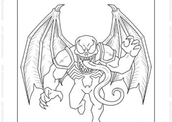 Tranh tô màu Venom có cánh