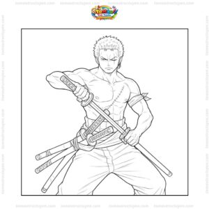 Tranh tô màu Zoro ngầu
