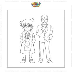 Tranh tô màu Conan và Kogoro