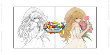 tranh tô màu anime girl cute