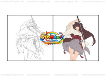 tranh tô màu anime girl ngầu