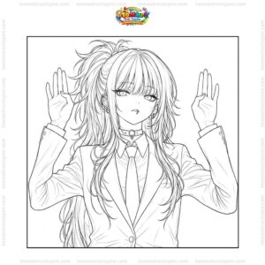 Tranh tô màu anime girl ngầu cute Tranh tô màu anime girl ngầu cute