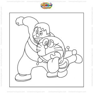 Tranh tô màu Chaien và Doraemon Tranh tô màu Chaien và Doraemon