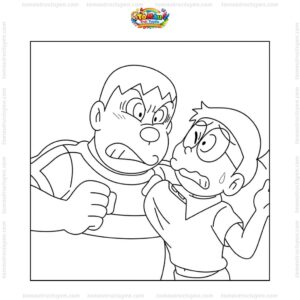 Tranh tô màu Chaien và Nobita Tranh tô màu Chaien và Nobita