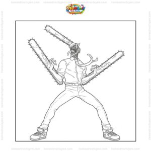 Tranh tô màu Chainsaw Man Denji