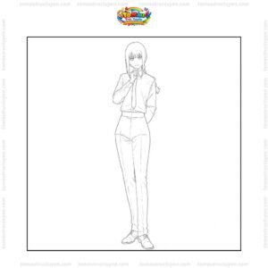 Tranh tô màu Chainsaw Man Makima