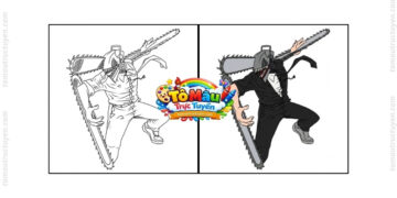 tranh tô màu chainsaw man