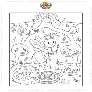 Tranh tô màu con kiến chúa