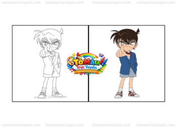 tranh tô màu conan