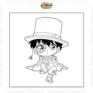 Tranh tô màu Conan chibi Tranh tô màu Conan chibi