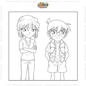 Tranh tô màu Conan và Haibara Tranh tô màu Conan và Haibara