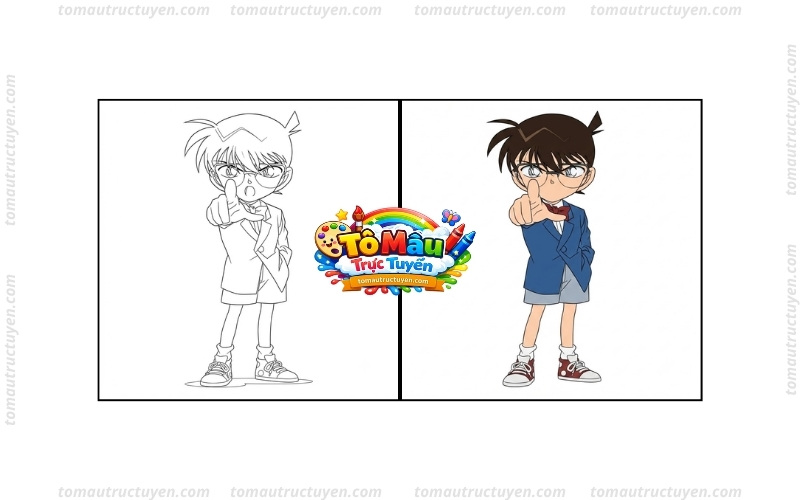 tranh tô màu conan