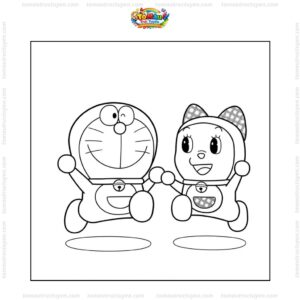 Tranh tô màu Doraemon và Doremi