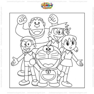Tranh tô màu Doraemon và những người bạn