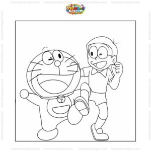 Tranh tô màu Doraemon và Nobita