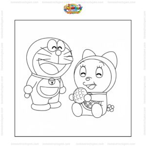 Tranh tô màu Doremi và Doraemon Tranh tô màu Doremi và Doraemon