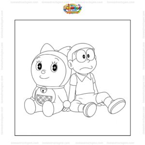 Tranh tô màu Doremi và Nobita Tranh tô màu Doremi và Nobita