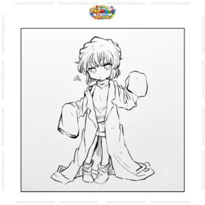 Tranh tô màu Haibara cute