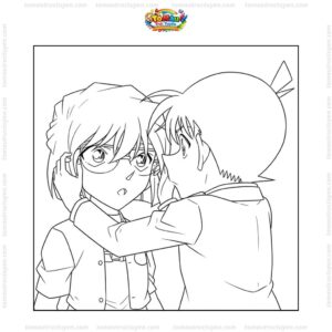 Tranh tô màu Haibara và Conan