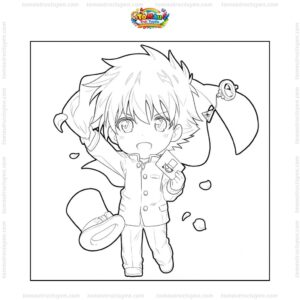 Tranh tô màu Kaito Kid chibi Tranh tô màu Kaito Kid chibi